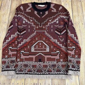 Tory Burch Sweater Womens Medium Wool Viscose Aztec Southwestern